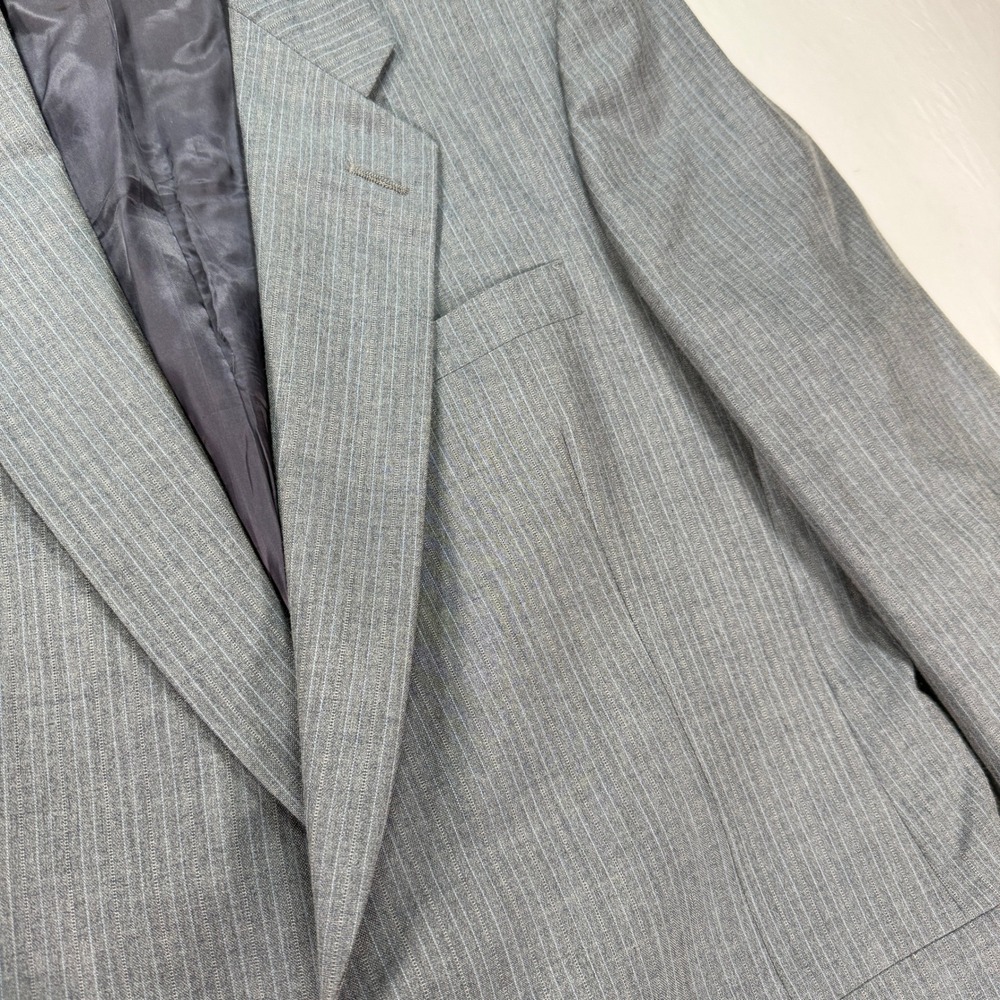 Vintage Christian Dior Monsieur Pinstripe Blazer Men Gray Two Button Suit Jacket - Picture 5 of 11